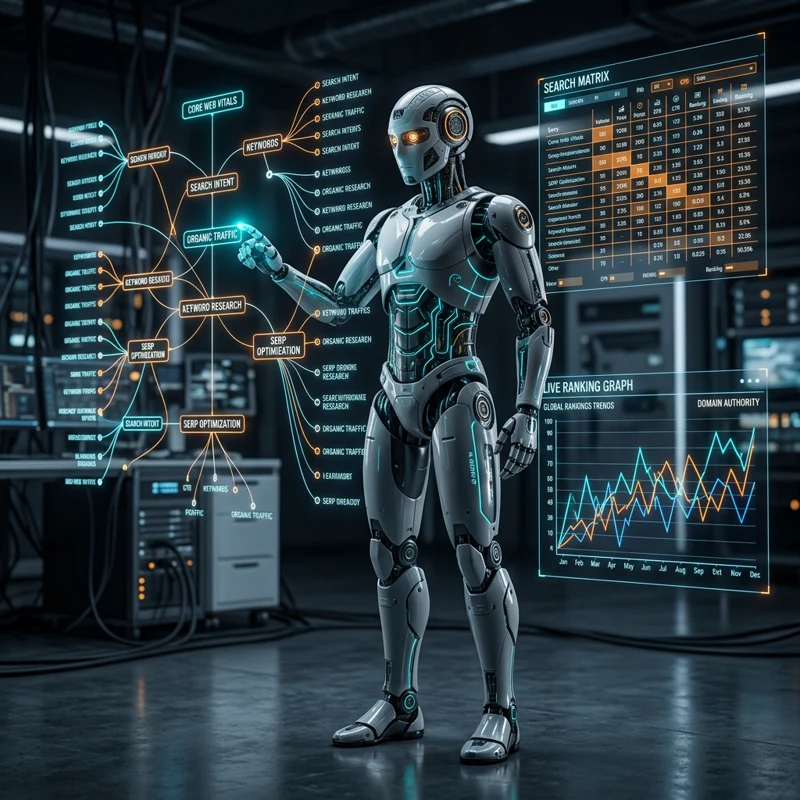 Keyword Harvester AI Agent analyzing organic search intent and live SERP rankings