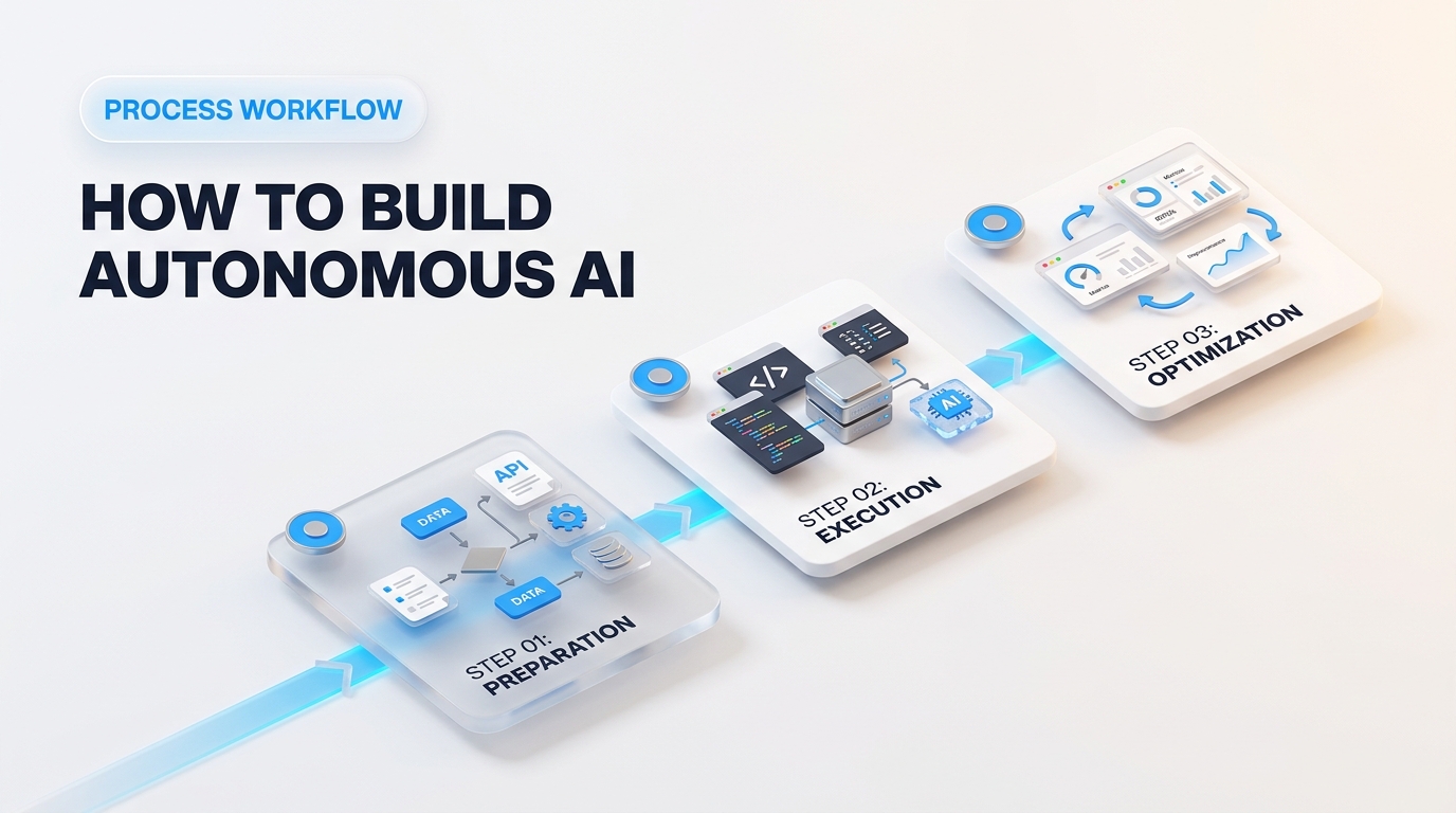 Process breakdown diagram explaining How to Build Autonomous AI Workflow Agents Step by Step