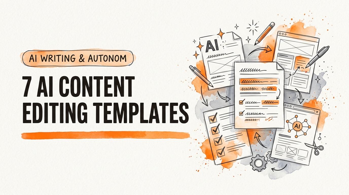 Conceptual schematic sketch demonstrating 7 AI Content Editing Templates for Enterprise Teams